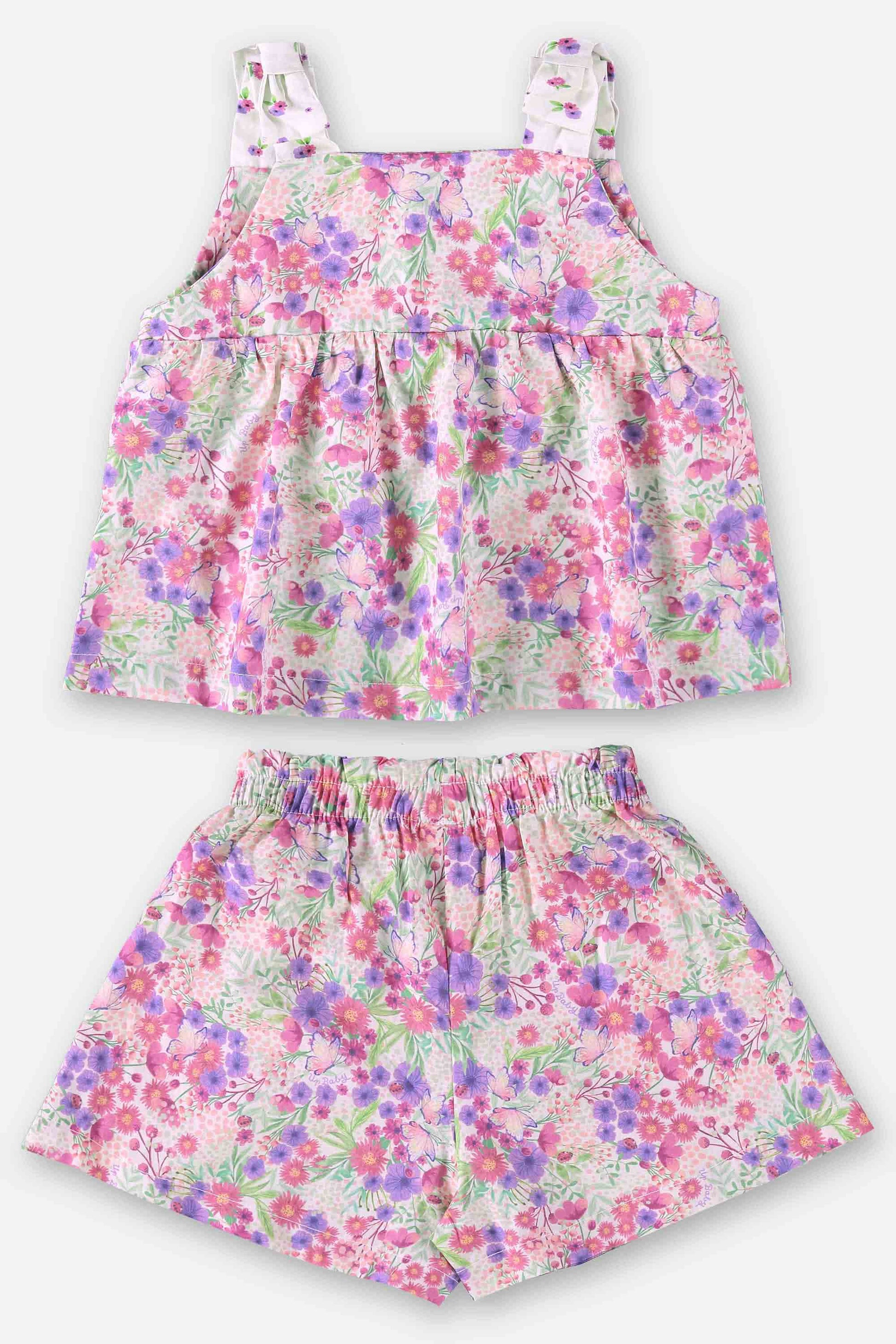 Conjunto Infantil Menina com Blusa e Short em Estampa Floral — foto 3
