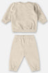 Conjunto Infantil em Moletom Bege com Bordado de Ursinho Fofo e Bolso — foto 3