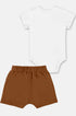 Conjunto Body Girafa e Short em Moletom Marrom — foto 2