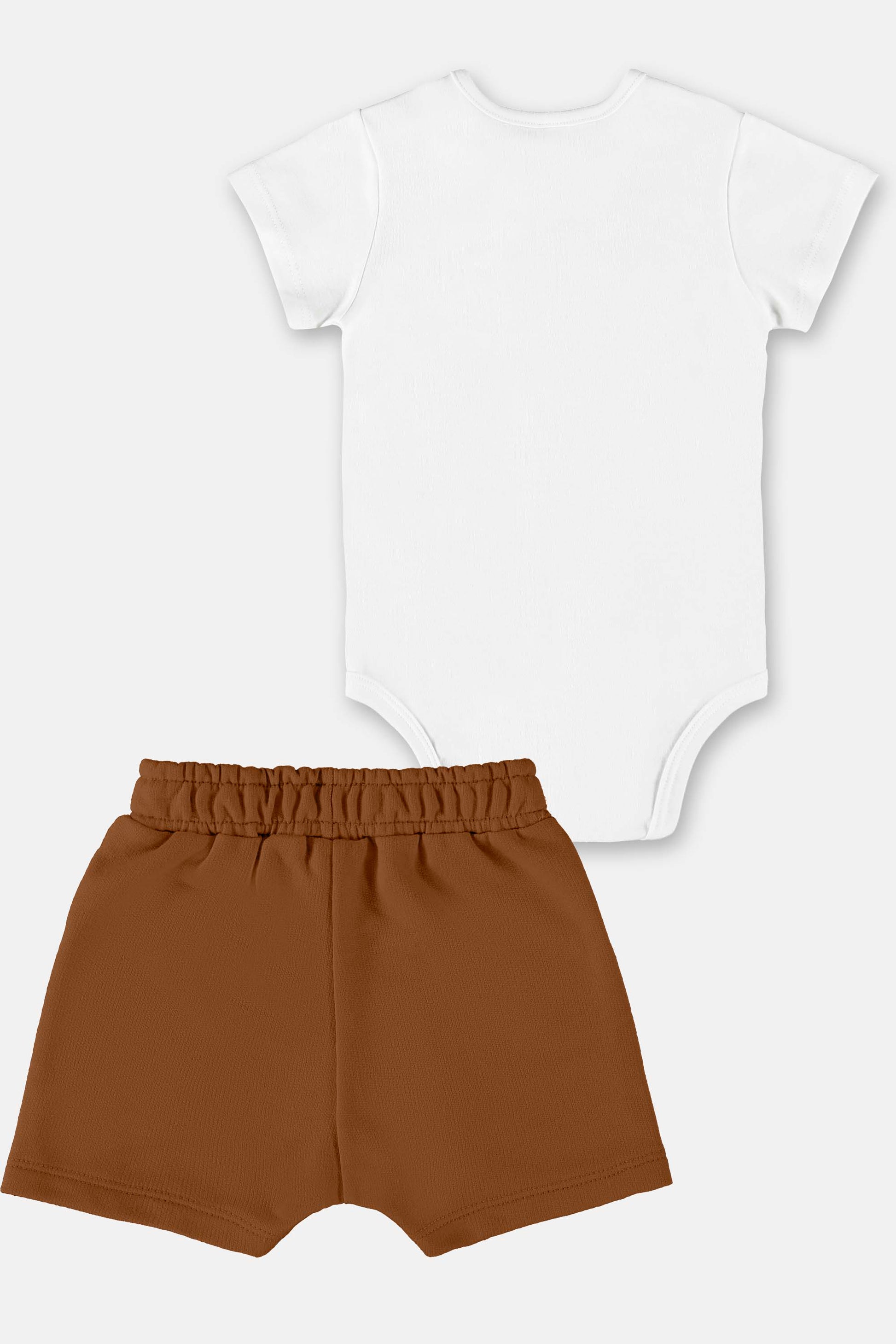 Conjunto Body Girafa e Short em Moletom Marrom — foto 2