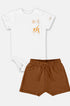 Conjunto Body Girafa e Short em Moletom Marrom — foto 1