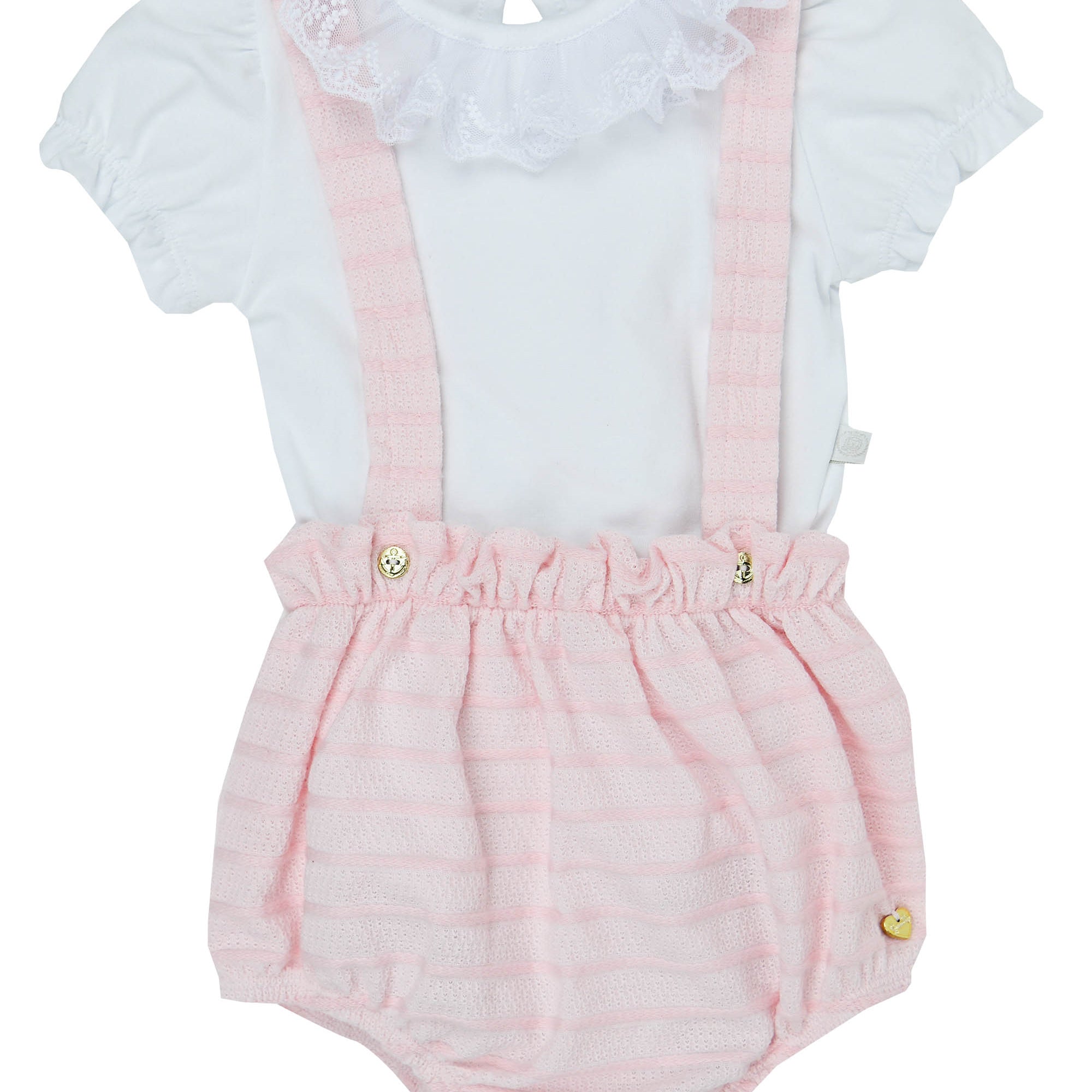 Conjunto para Bebê Body Branco e Romper Farm Rosa — foto 1