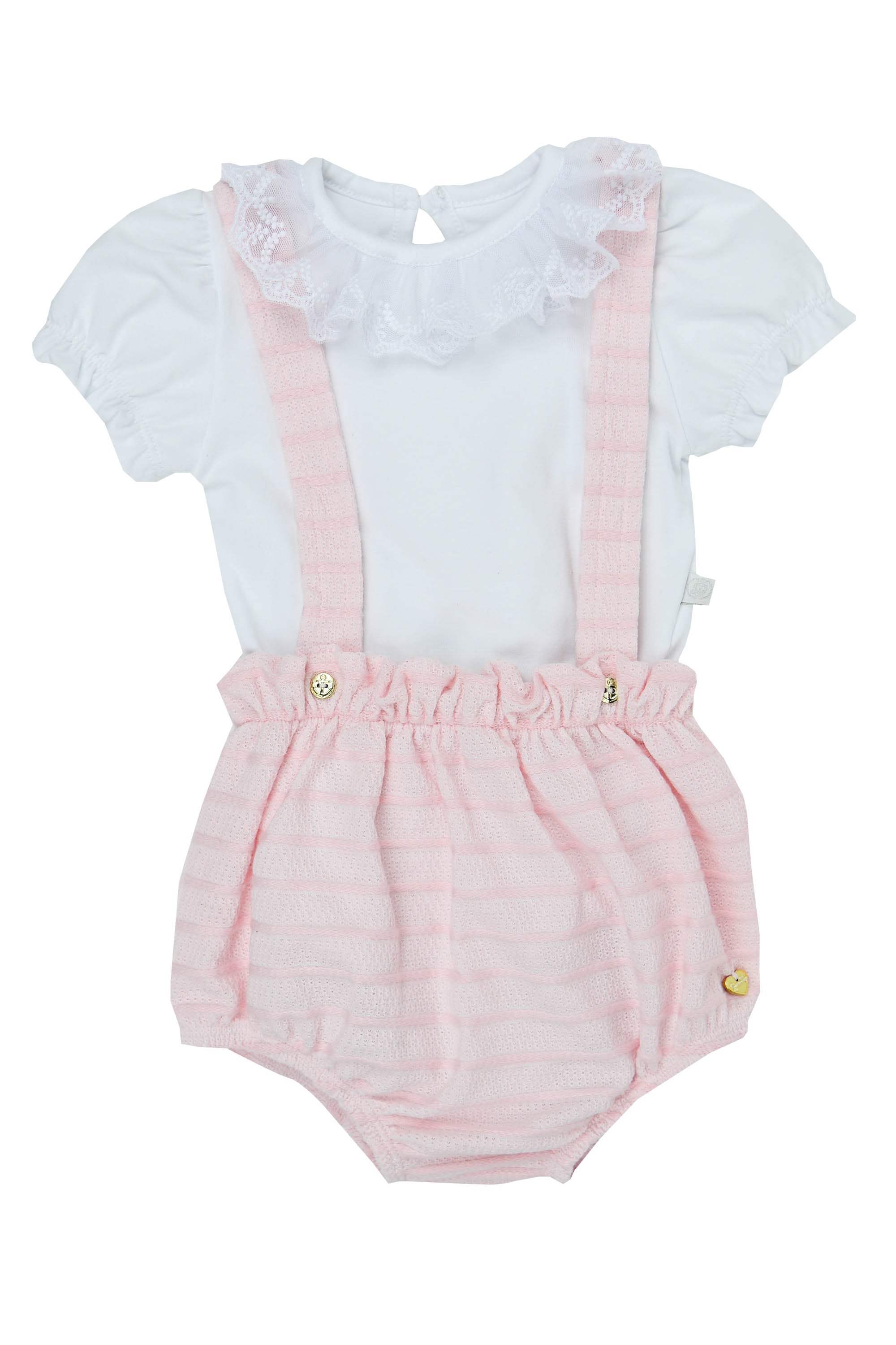 Conjunto para Bebê Body Branco e Romper Farm Rosa — foto 1
