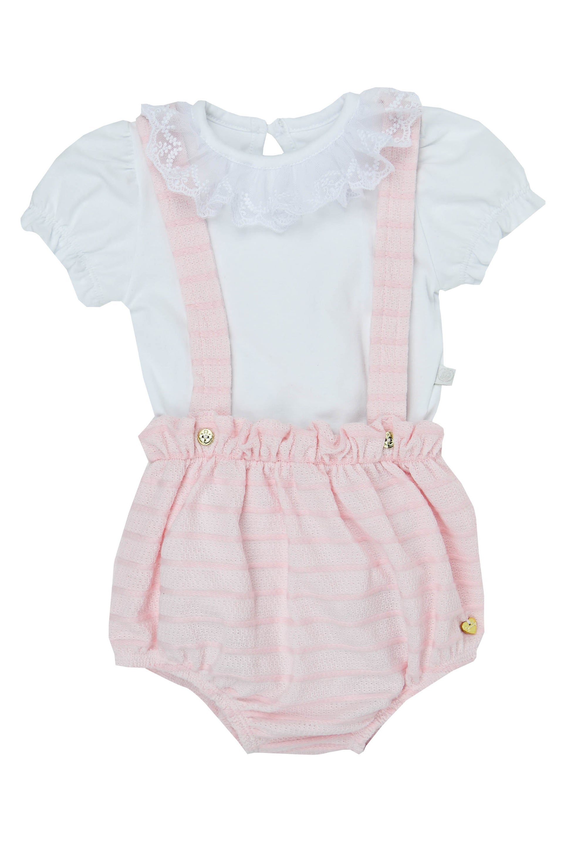 Conjunto para Bebê Body Branco e Romper Farm Rosa — foto 1