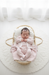 Conjunto Maternidade 3 peças Jardineira Cardigan e Manta Gabbrielle Rosa — foto 1