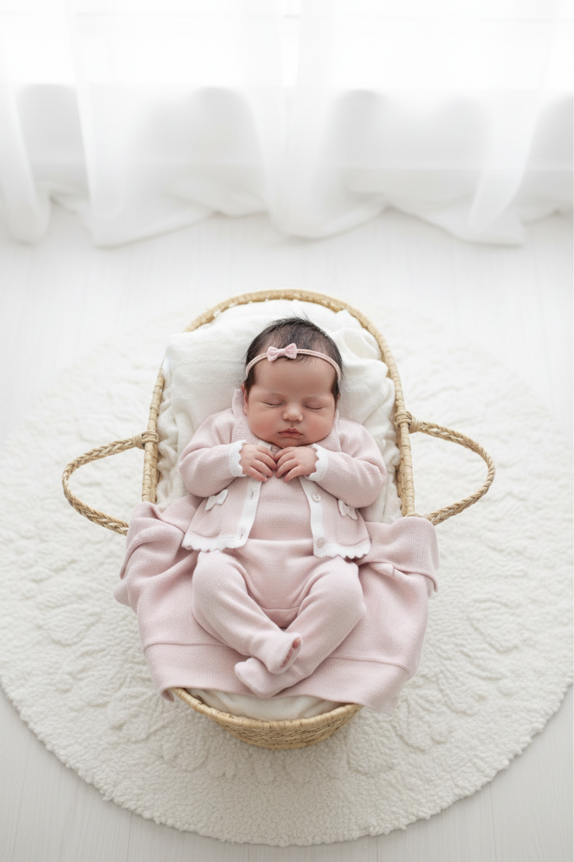 Conjunto Maternidade 3 peças Jardineira Cardigan e Manta Gabbrielle Rosa — foto 1