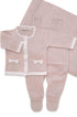 Conjunto Maternidade 3 peças Jardineira Cardigan e Manta Gabbrielle Rosa — foto 4