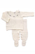 Conjunto Maternidade Blusa e Calça Tricô Bordado Rococó Giulia Off White — foto 3