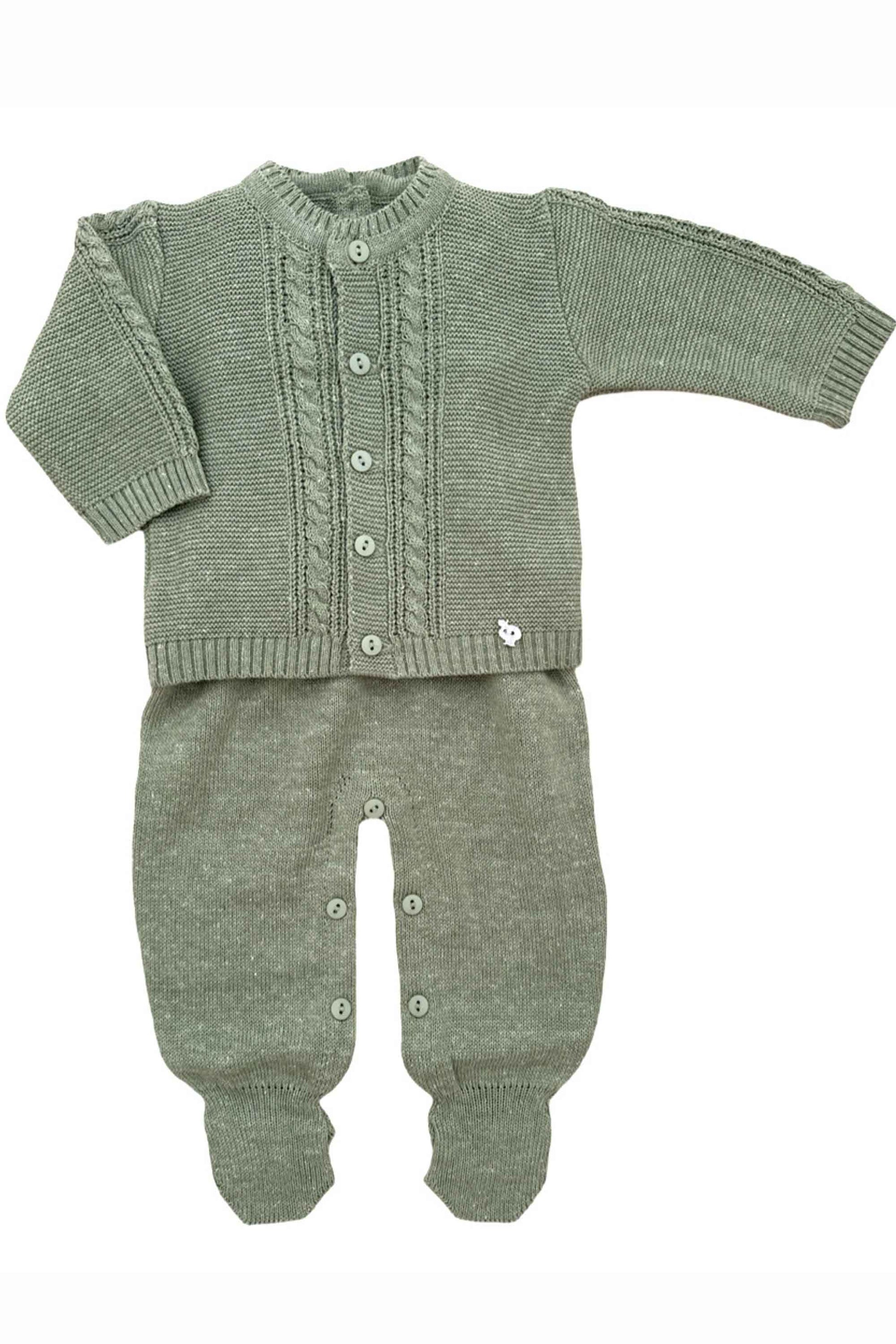 Conjunto Salopete e Cardigan em Tricô para Maternidade Alex — foto 3