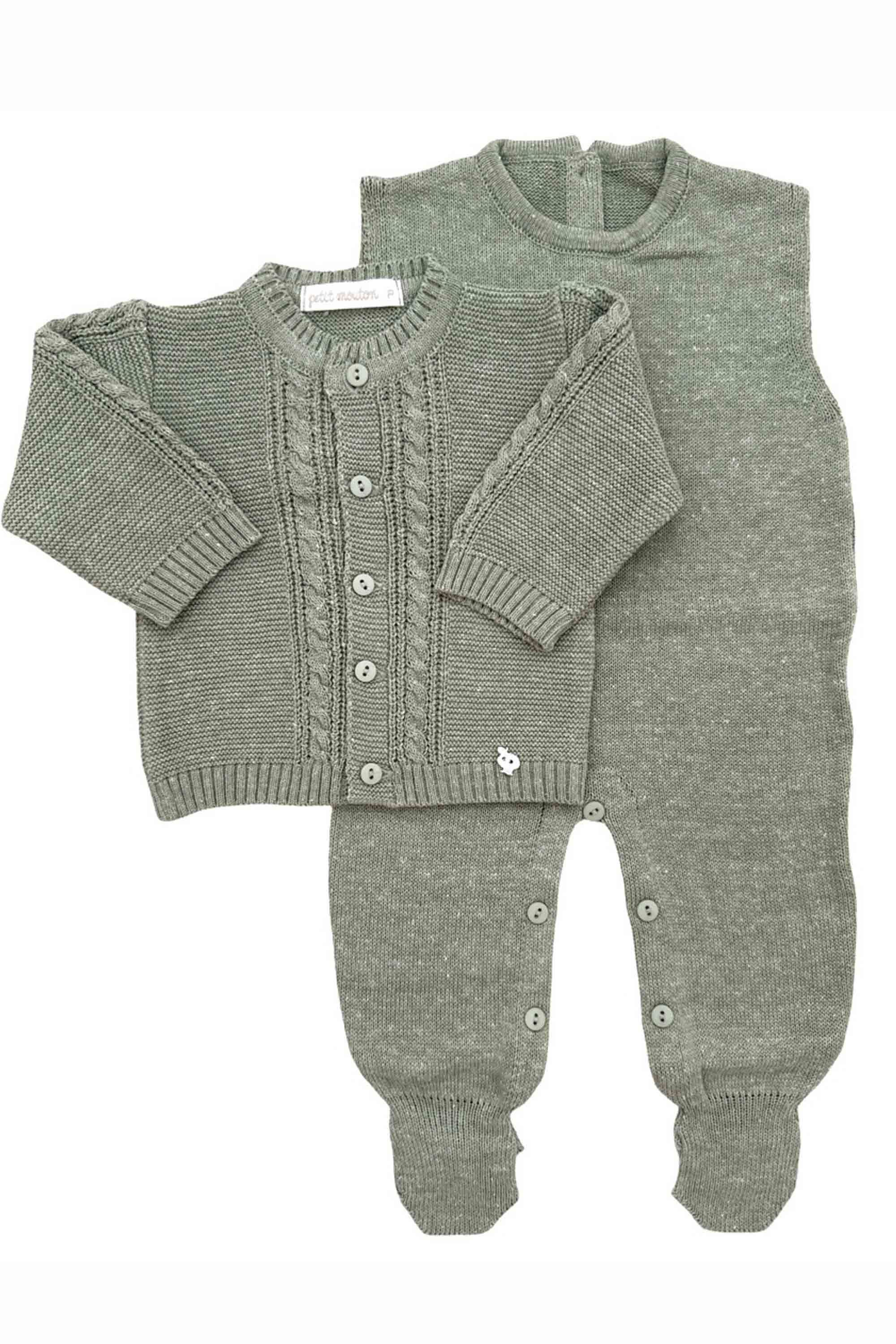 Conjunto Salopete e Cardigan em Tricô para Maternidade Alex — foto 2