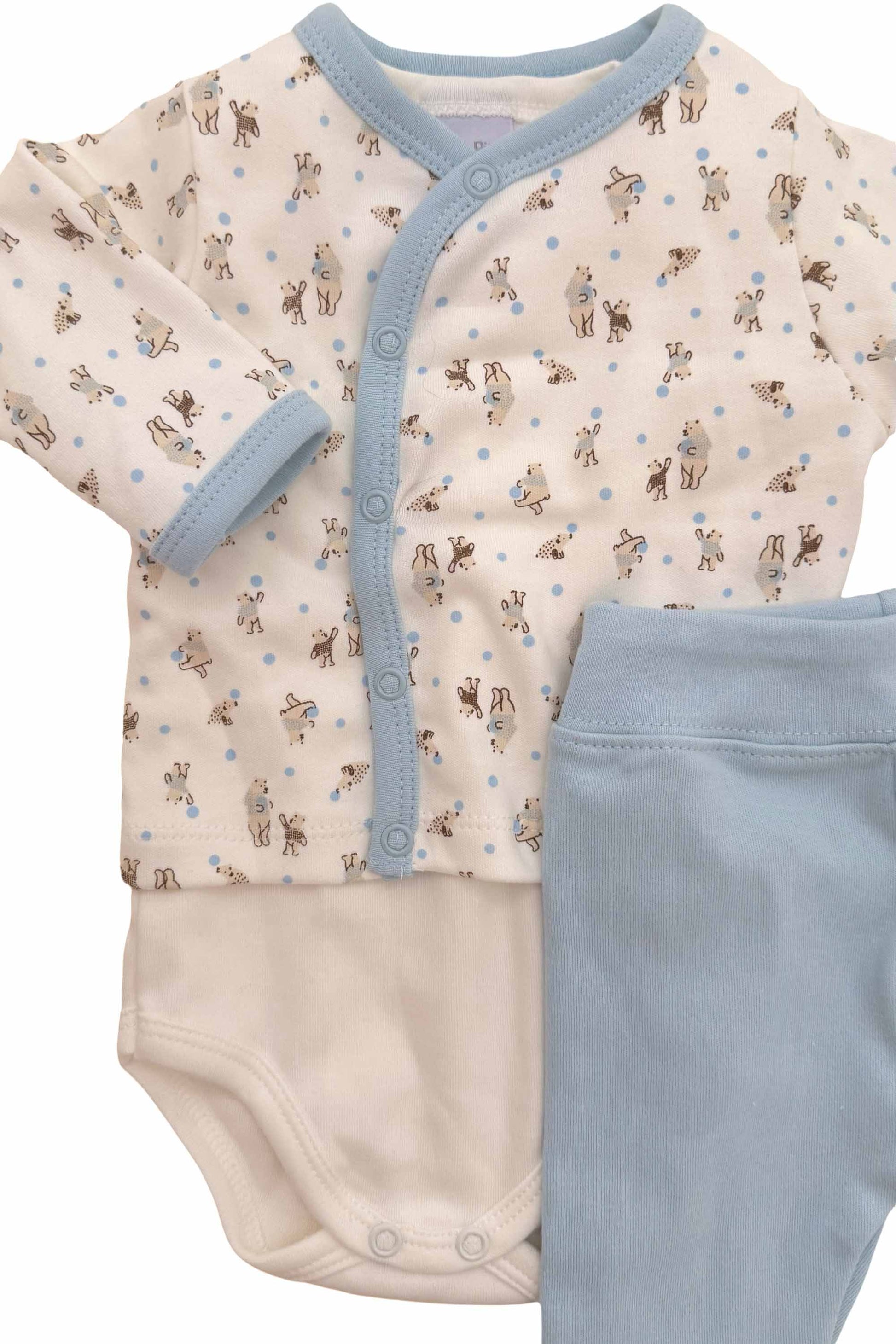 Conjunto em Algodão Egípcio para Bebês Estampa Ursinho Azul — foto 5