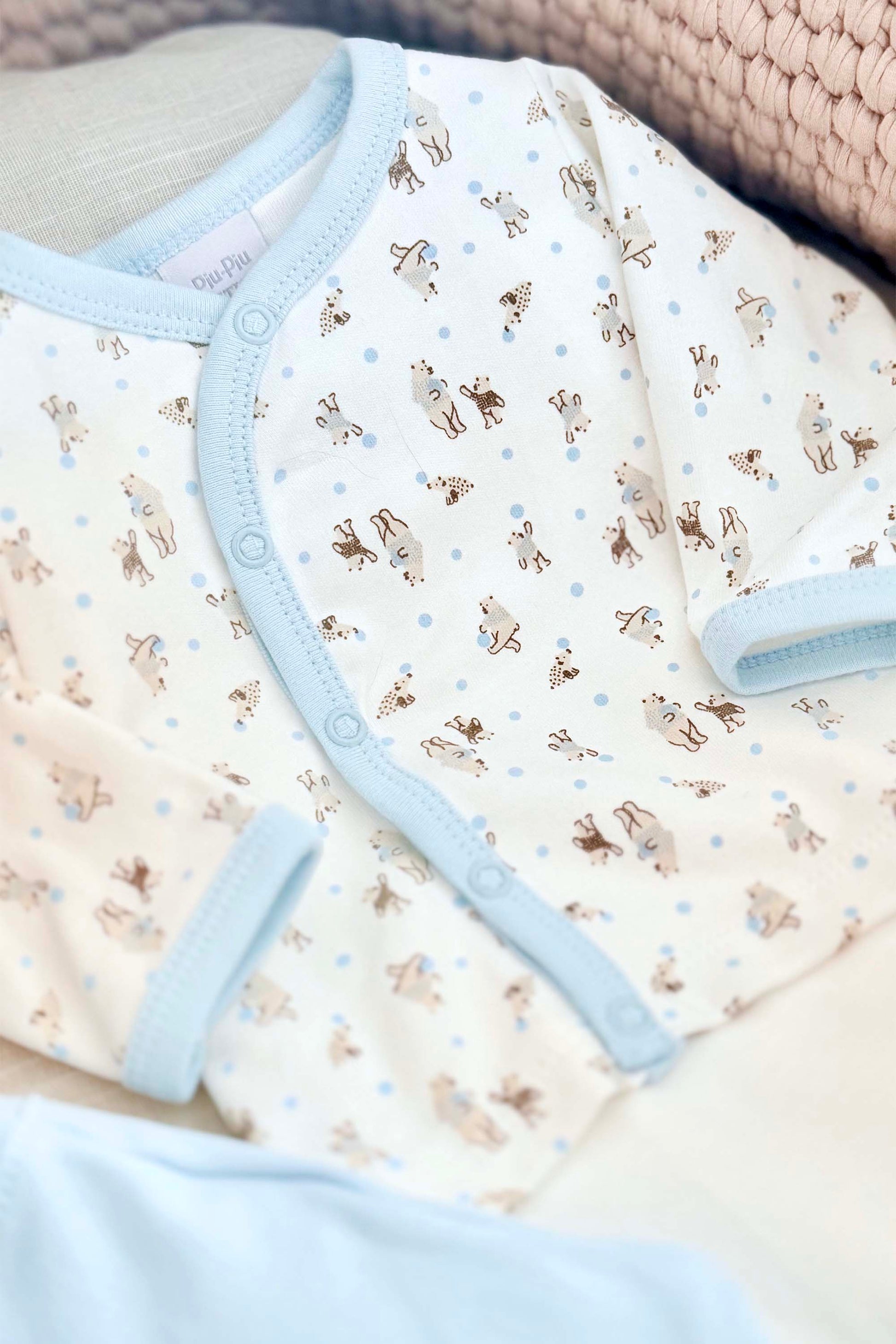 Conjunto em Algodão Egípcio para Bebês Estampa Ursinho Azul — foto 2