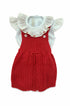 Conjunto Romper em Tricô Rendando Vermelho e Body em Suedine — foto 2