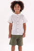 Conjunto Infantil Masculino Camisa Cru e Bermuda Verde Militar — foto 1