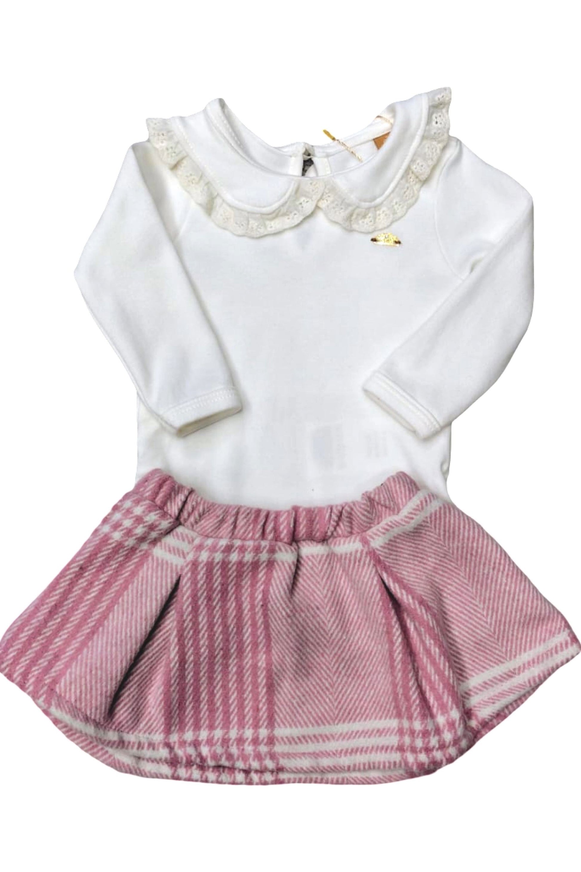 Conjunto Menina Body com Saia Xadrez para Bebê — foto 4