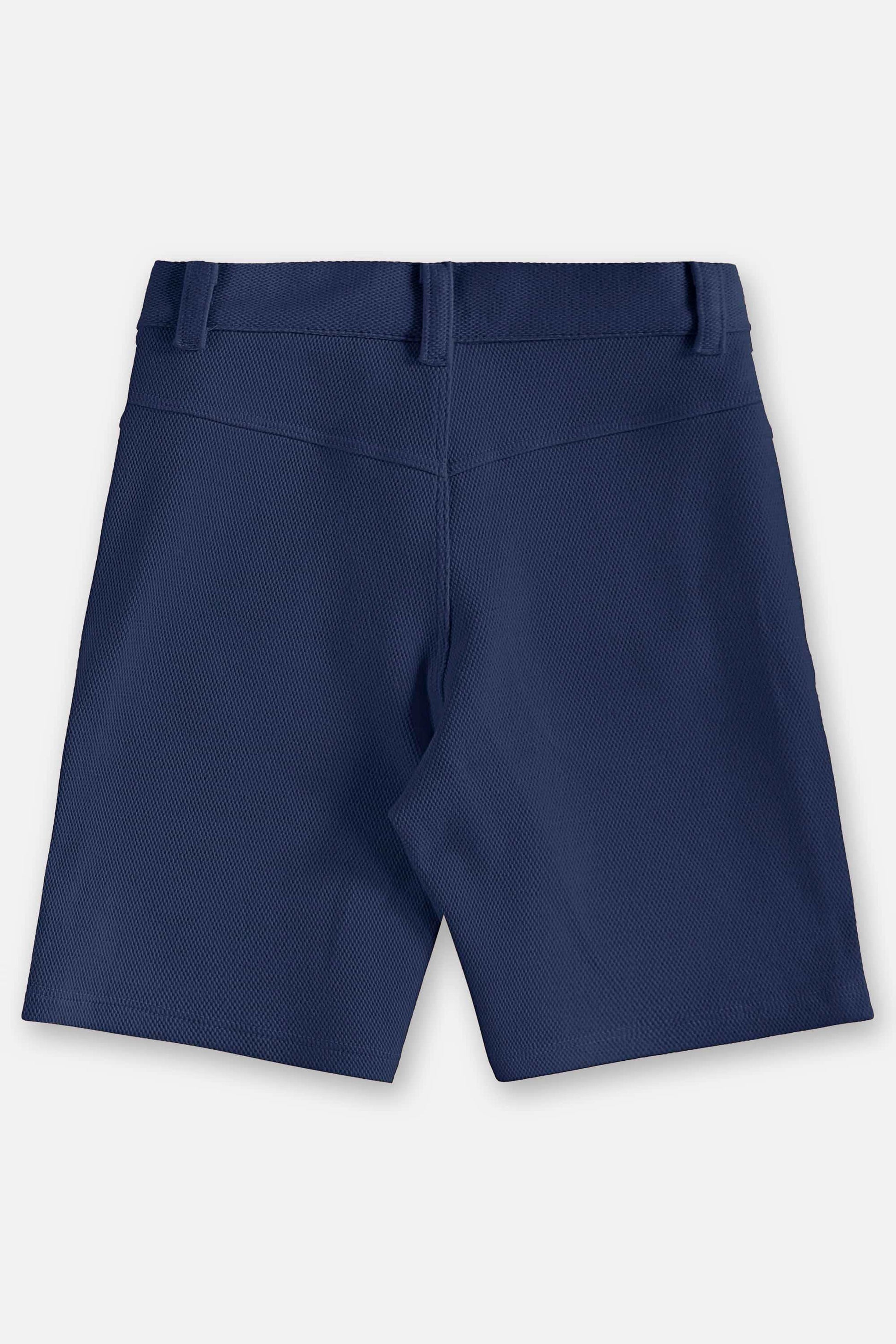 Conjunto Infantil Menino Alfaiataria Camisa e Bermuda Azul Marinho