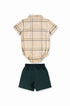 Conjunto Bebê Menino com Camisa Xadrez e Bermuda Sarja — foto 4