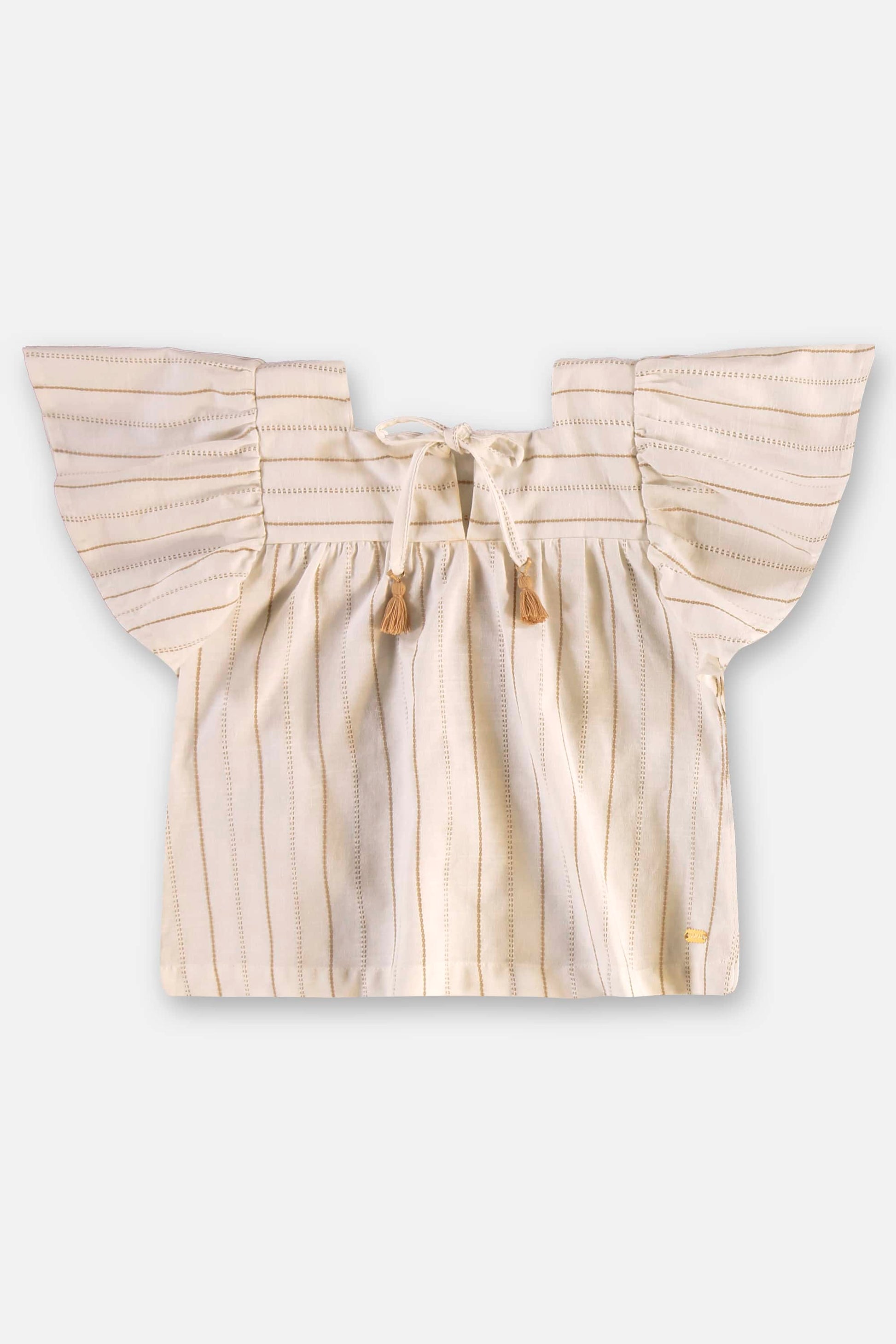 Conjunto Infantil Menina Blusa e Shorts Tecido Off White — foto 4