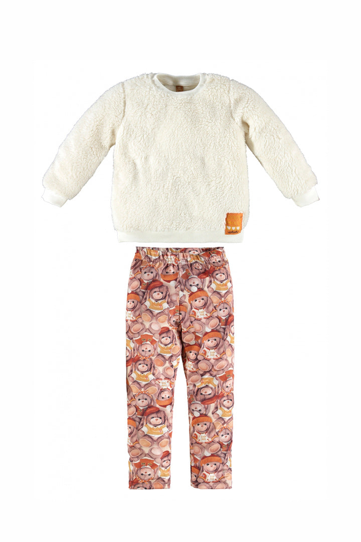 Conjunto Menina Blusão Pelo e Calça Flanelada — foto 2