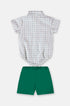 Conjunto Body Camisa Xadrez e Bermuda Elegância Verde — foto 2