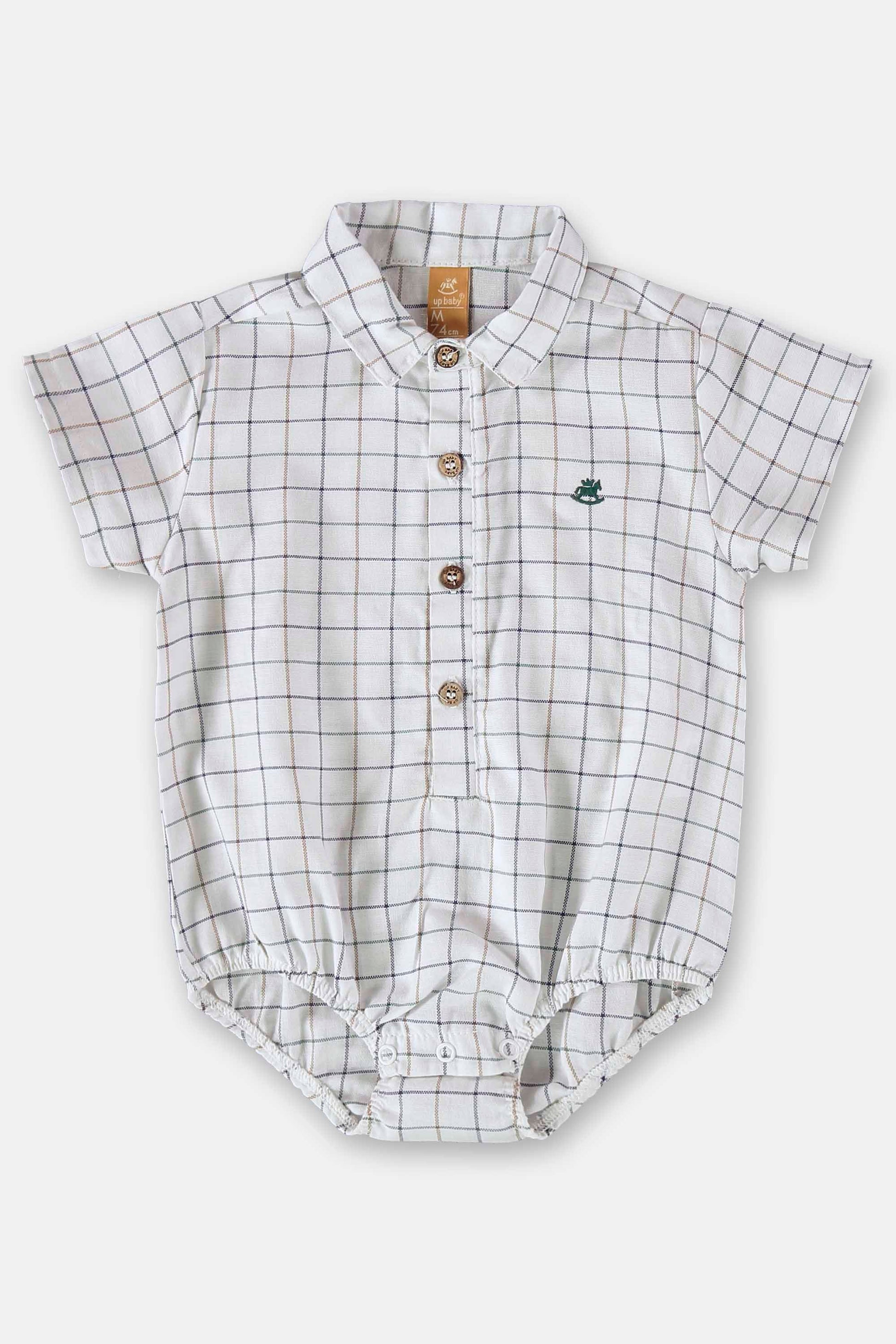 Conjunto Body Camisa Xadrez e Bermuda Elegância Verde — foto 3