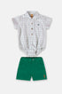 Conjunto Body Camisa Xadrez e Bermuda Elegância Verde — foto 1