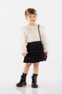 Conjunto Infantil em Veludo Paetê com Blusa Saia e Bolsa para Meninas — foto 1