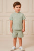 Conjunto Infantil Camisa e Bermuda Xadrez Pistache — foto 1