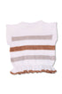 Colete em Tricot Infantil Listrado Lurex Branco para Meninas — foto 5