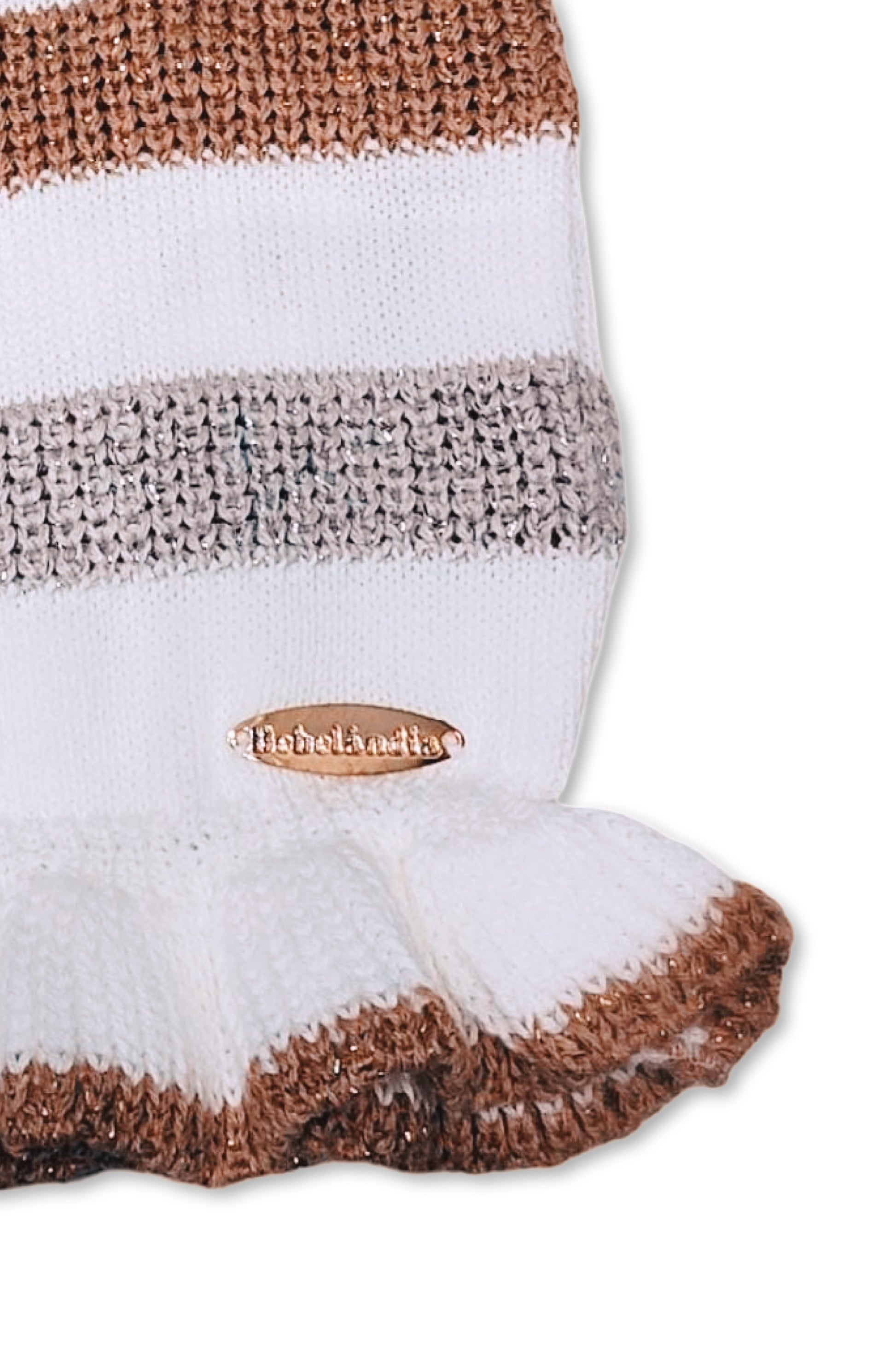 Colete em Tricot Infantil Listrado Lurex Branco para Meninas — foto 4