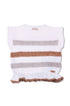 Colete em Tricot Infantil Listrado Lurex Branco para Meninas — foto 2