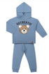 Conjunto Infantil em Moletom Ursinho Teddy Azul Denim — foto 2