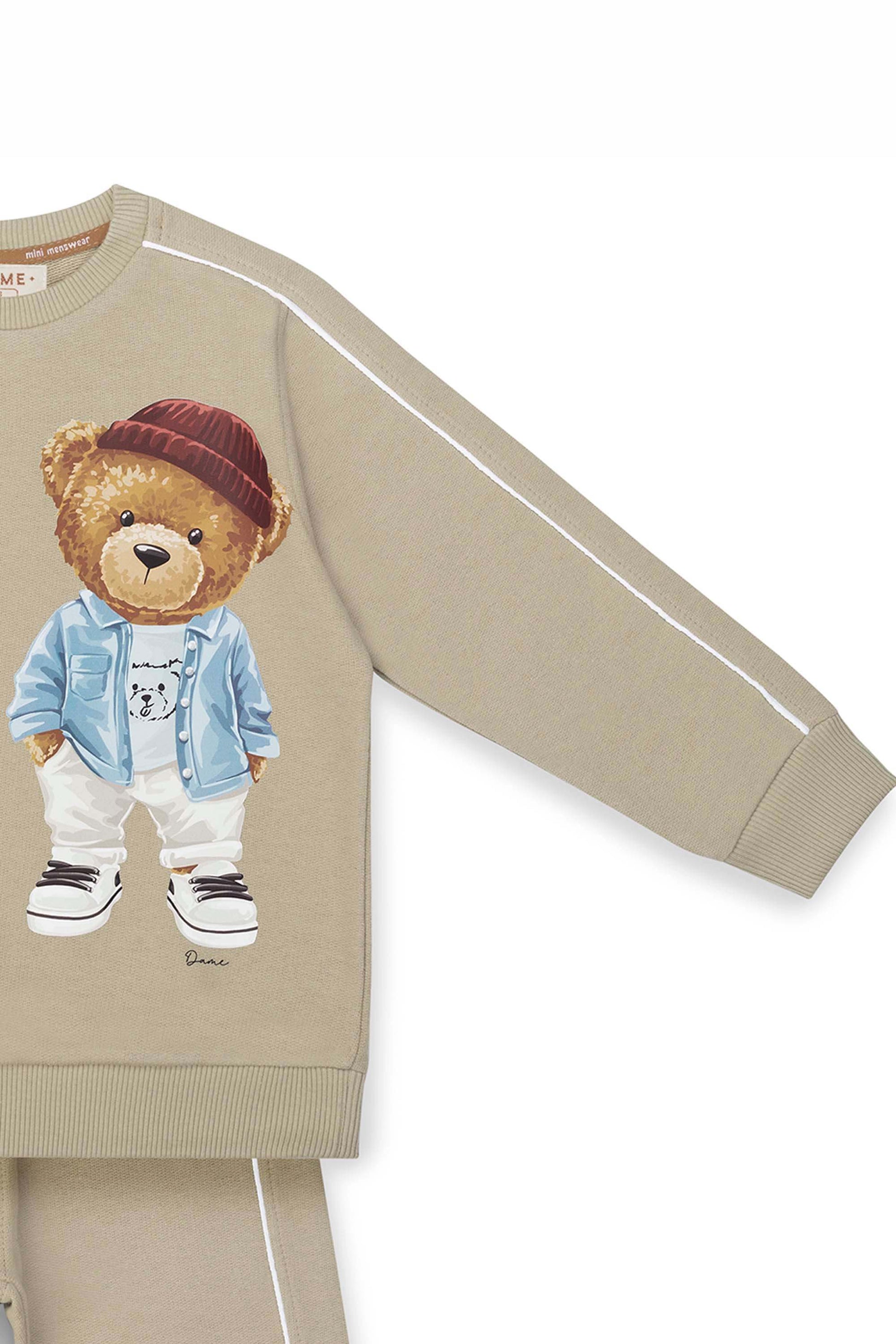 Conjunto Infantil Moletom Menino Urso Bege — foto 5