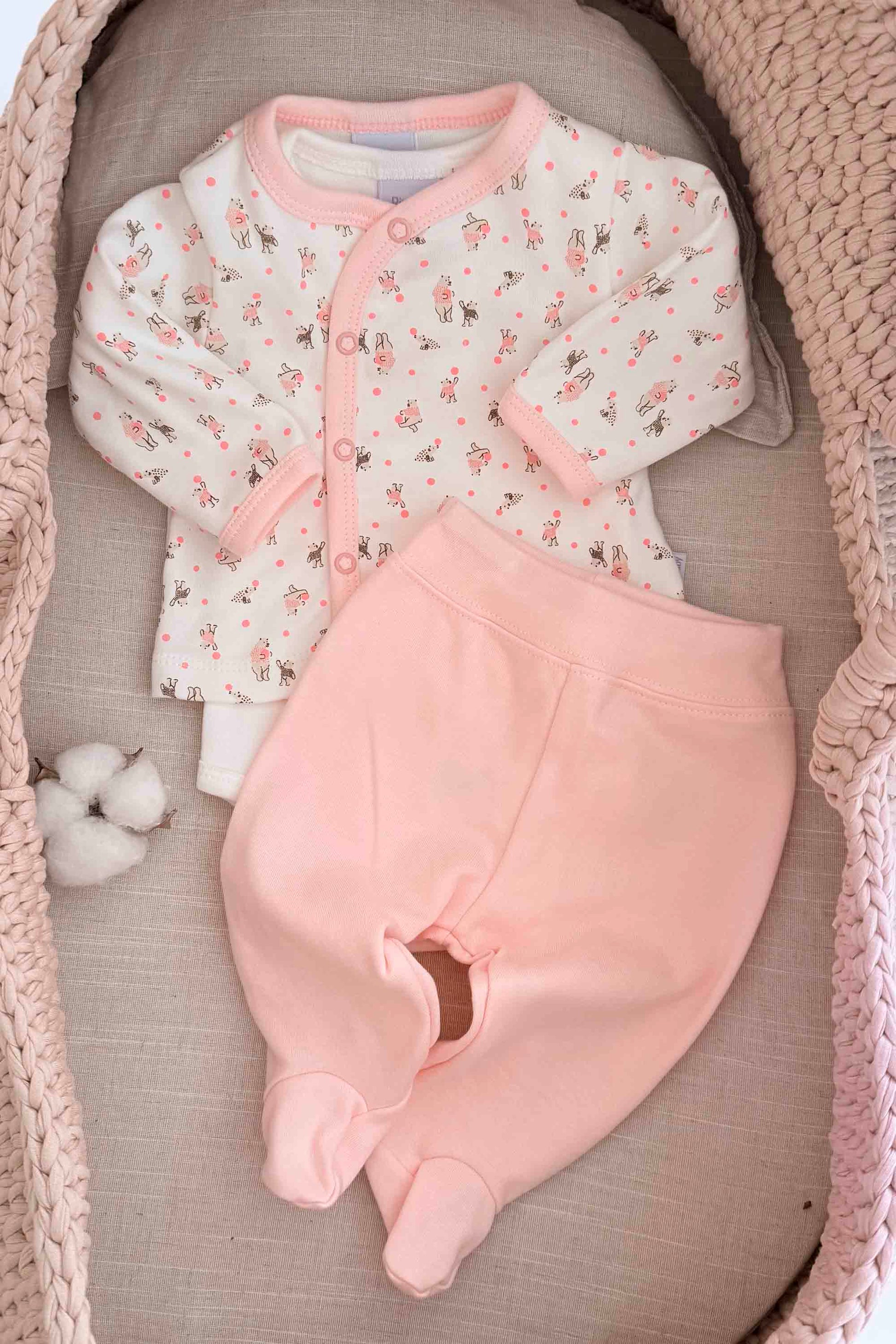 Conjunto para Bebê Algodão Egípcio Estampa Ursinhas Rosa — foto 3
