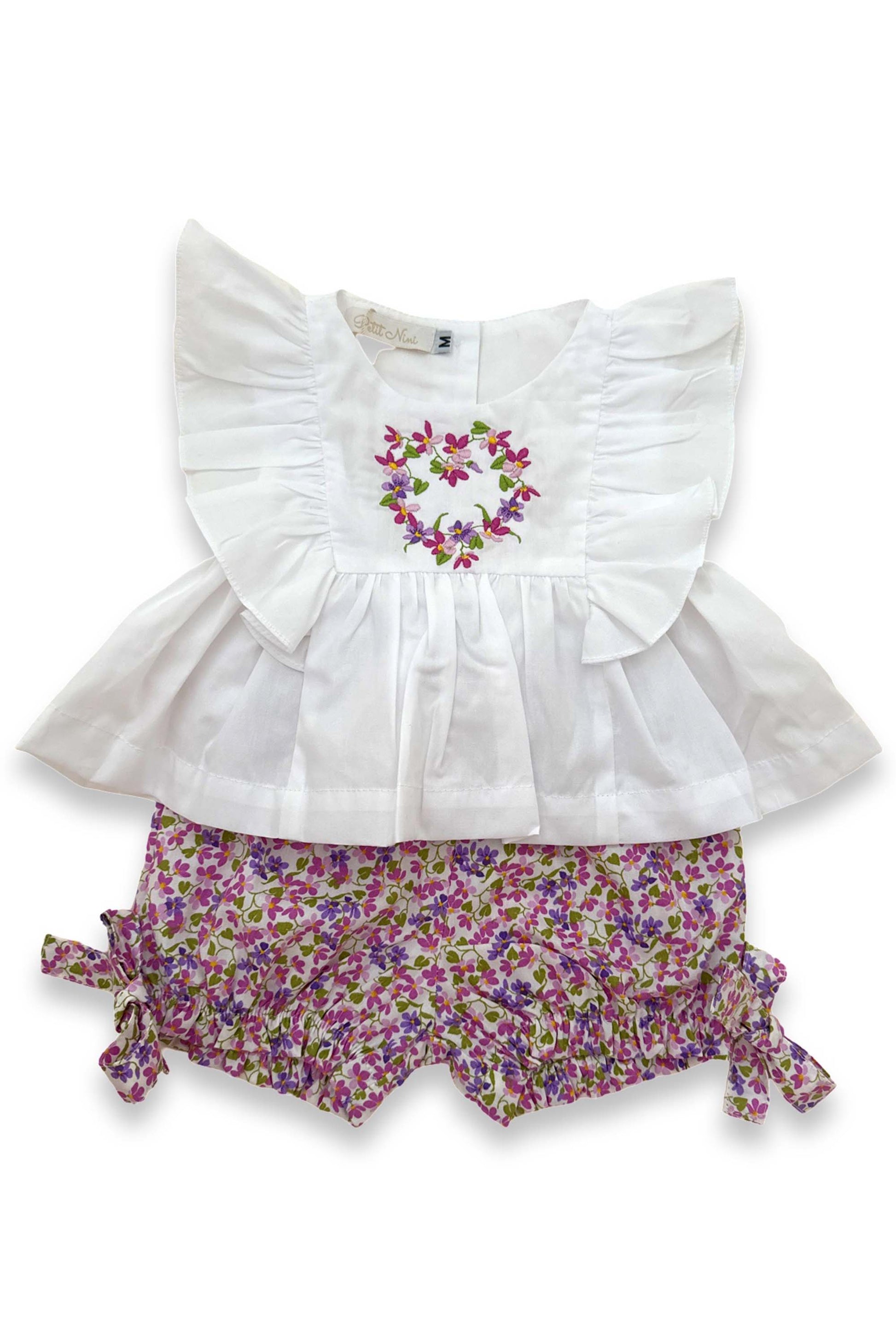Conjunto Infantil Bata e Shorts Estampa Floral Liberty Exclusivo Petit Nini — foto 2