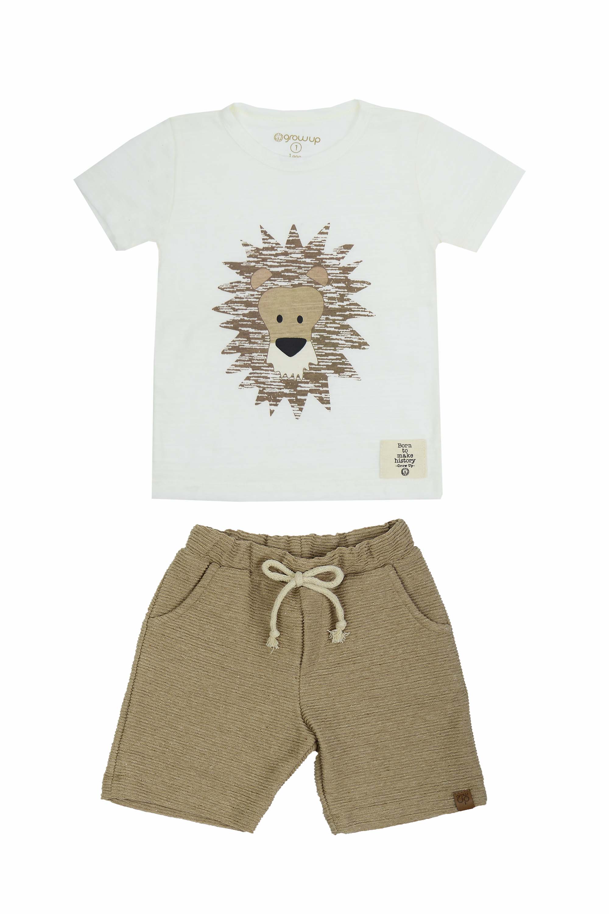 Conjunto Infantil Leone Creme com Estampa de Leão — foto 2