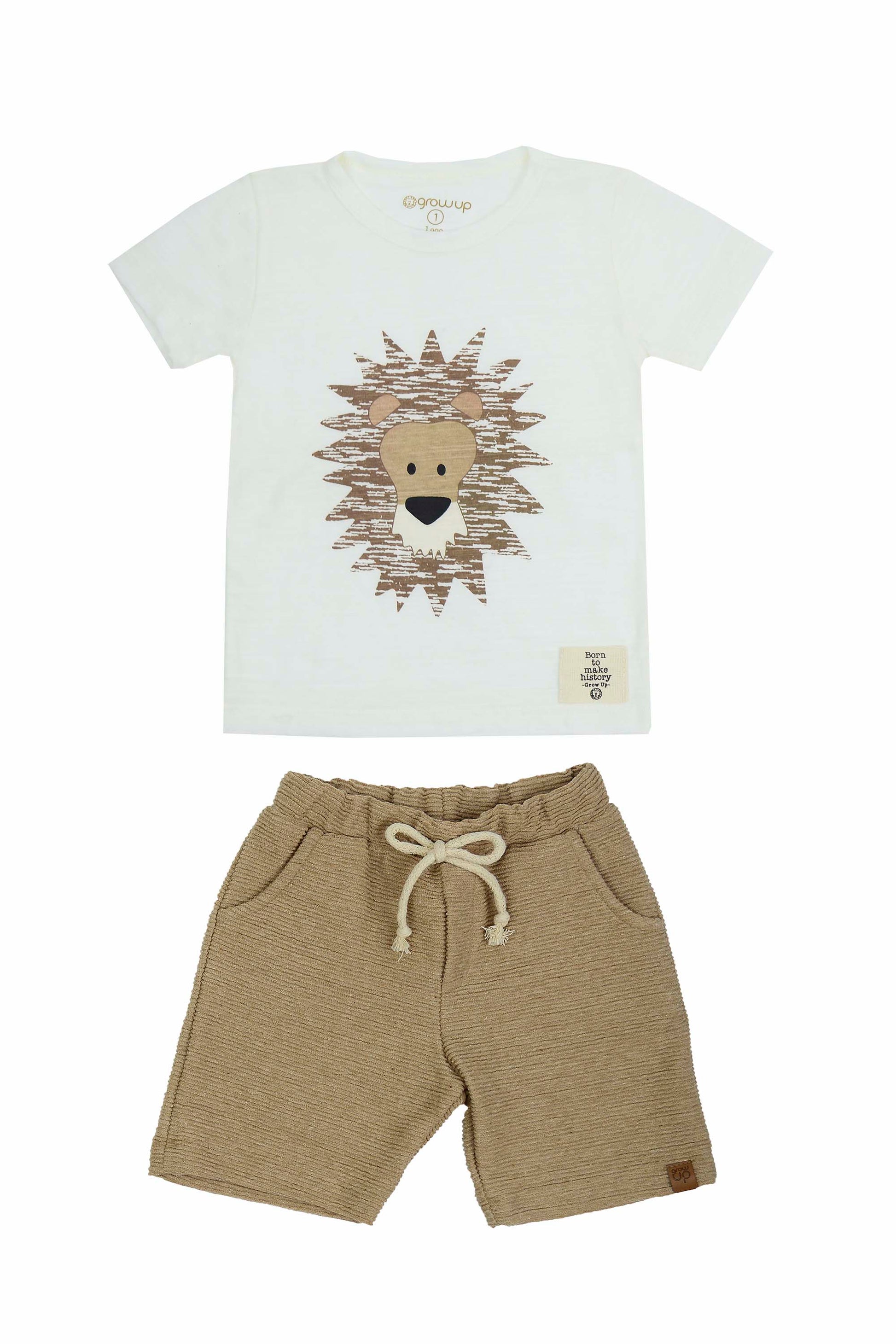 Conjunto Infantil Leone Creme com Estampa de Leão — foto 2