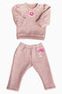 Conjunto Infantil Calça e Blusa de Moletom Pelúcido Bordado Floral — foto 2