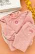 Conjunto Infantil Calça e Blusa de Moletom Pelúcido Bordado Floral — foto 1