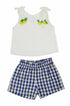 Conjunto Feminino Infantil Shorts Xadrez e Blusa com Detalhe Limão Siciliano — foto 1