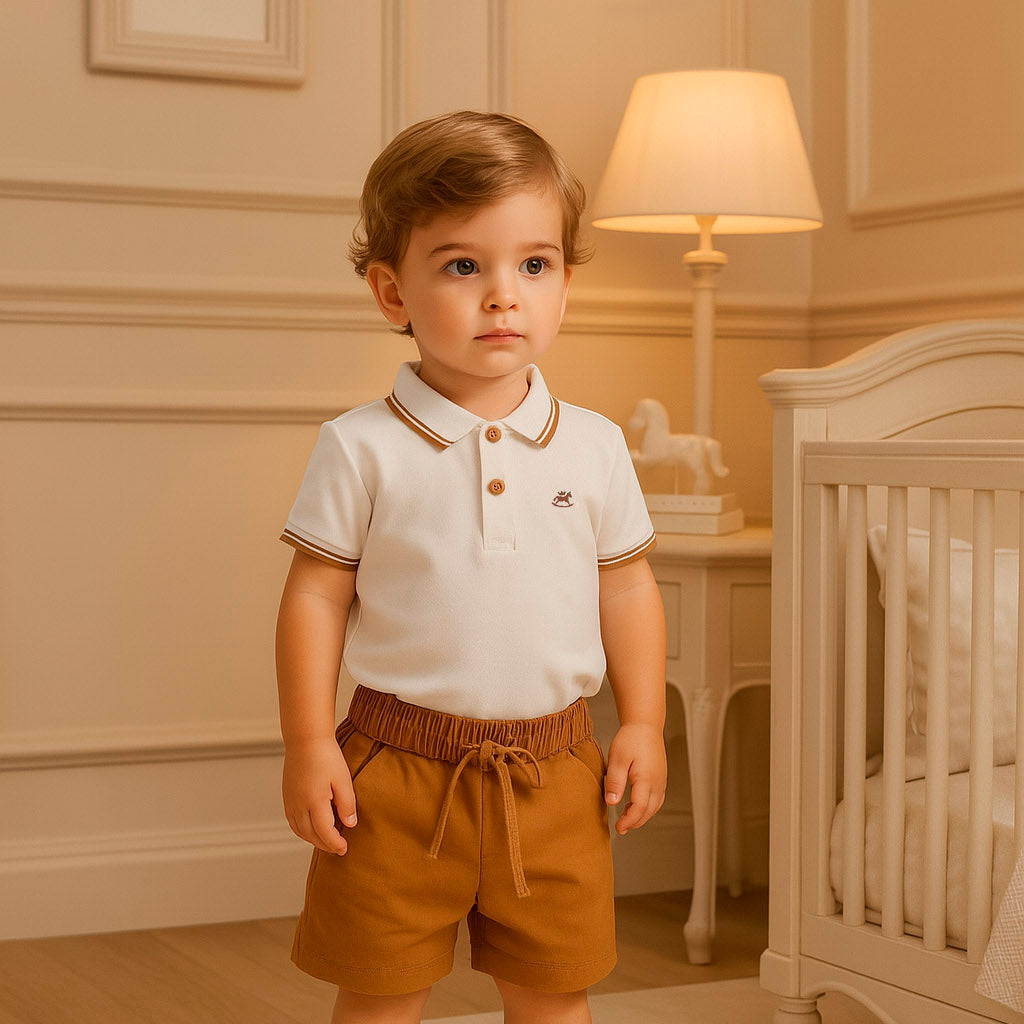 Conjunto Infantil Menino Polo em Malha Piqué e Bermuda em Sarja — foto 1