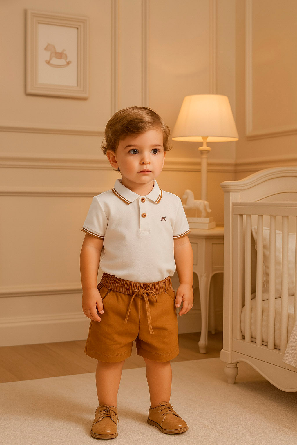 Conjunto Infantil Menino Polo em Malha Piqué e Bermuda em Sarja — foto 1