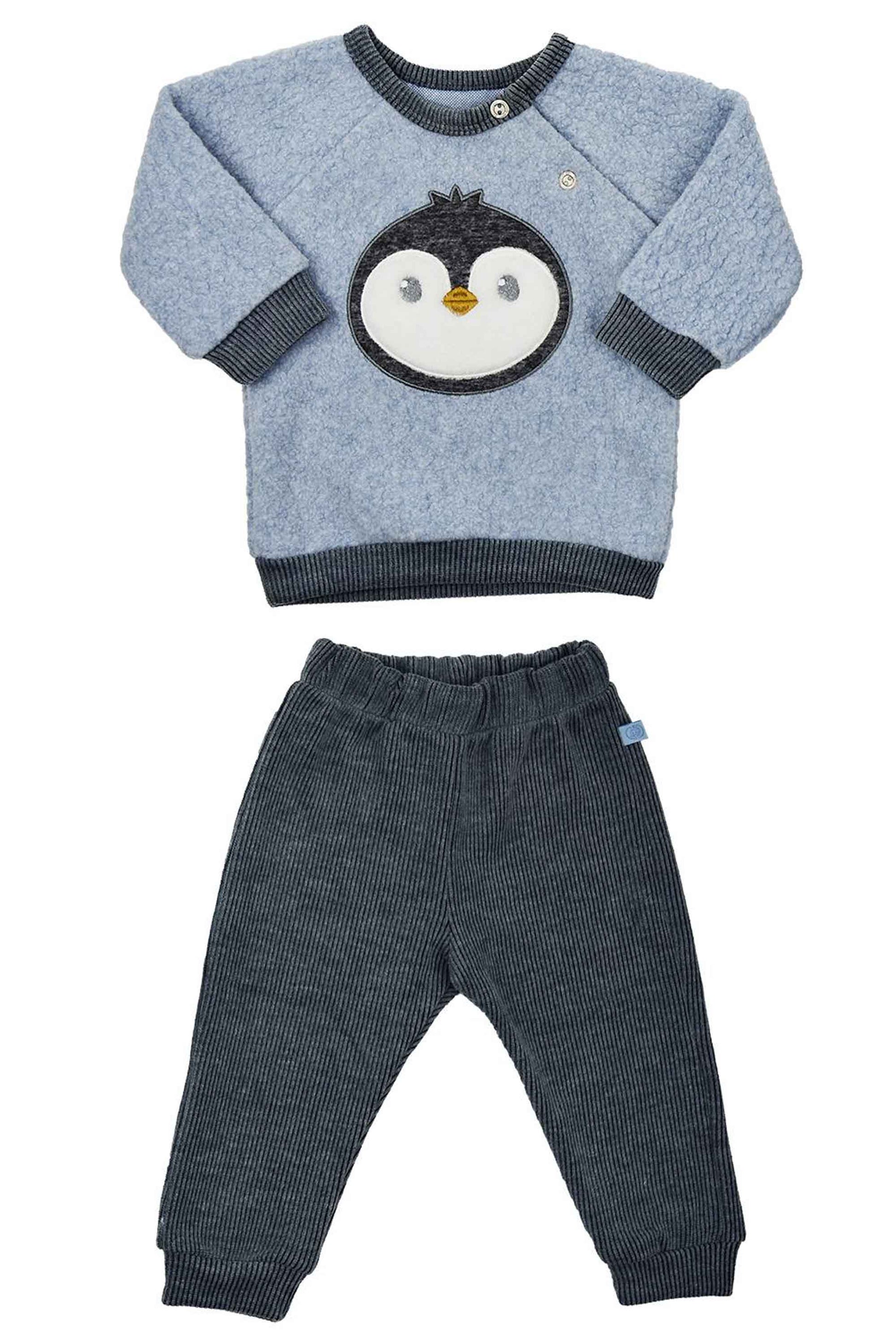 Conjunto Infantil Peluciado Pinguim Azul — foto 3