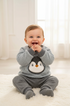 Conjunto Infantil Peluciado Pinguim Azul — foto 4