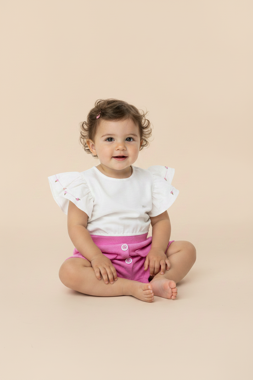 Conjunto Infantil Cropped e Shorts Saia Gelato — foto 2