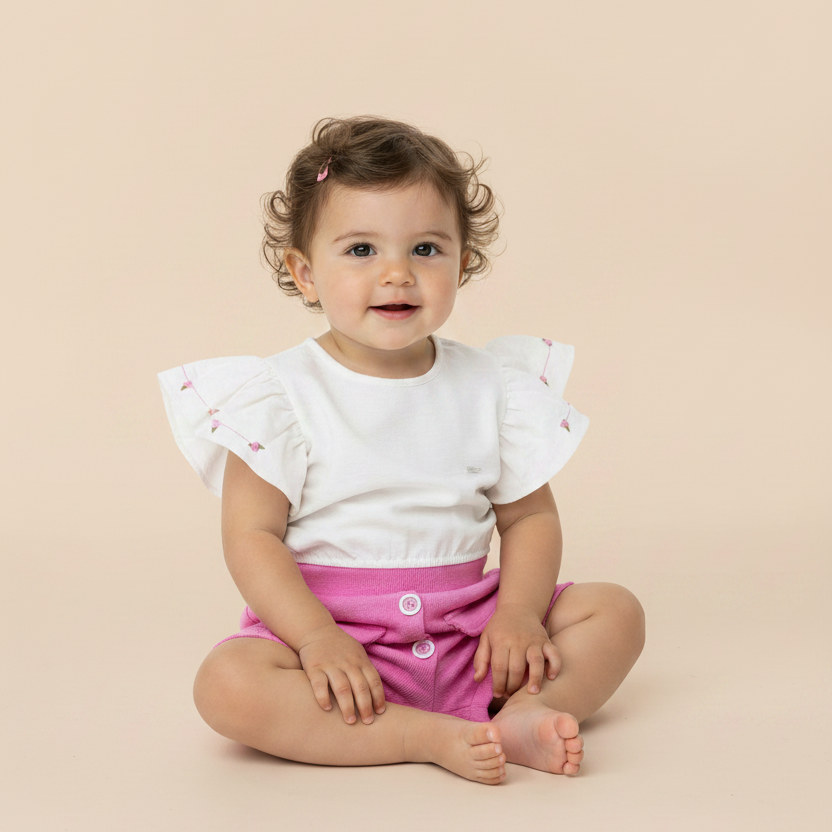 Conjunto Infantil Cropped e Shorts Saia Gelato — foto 2