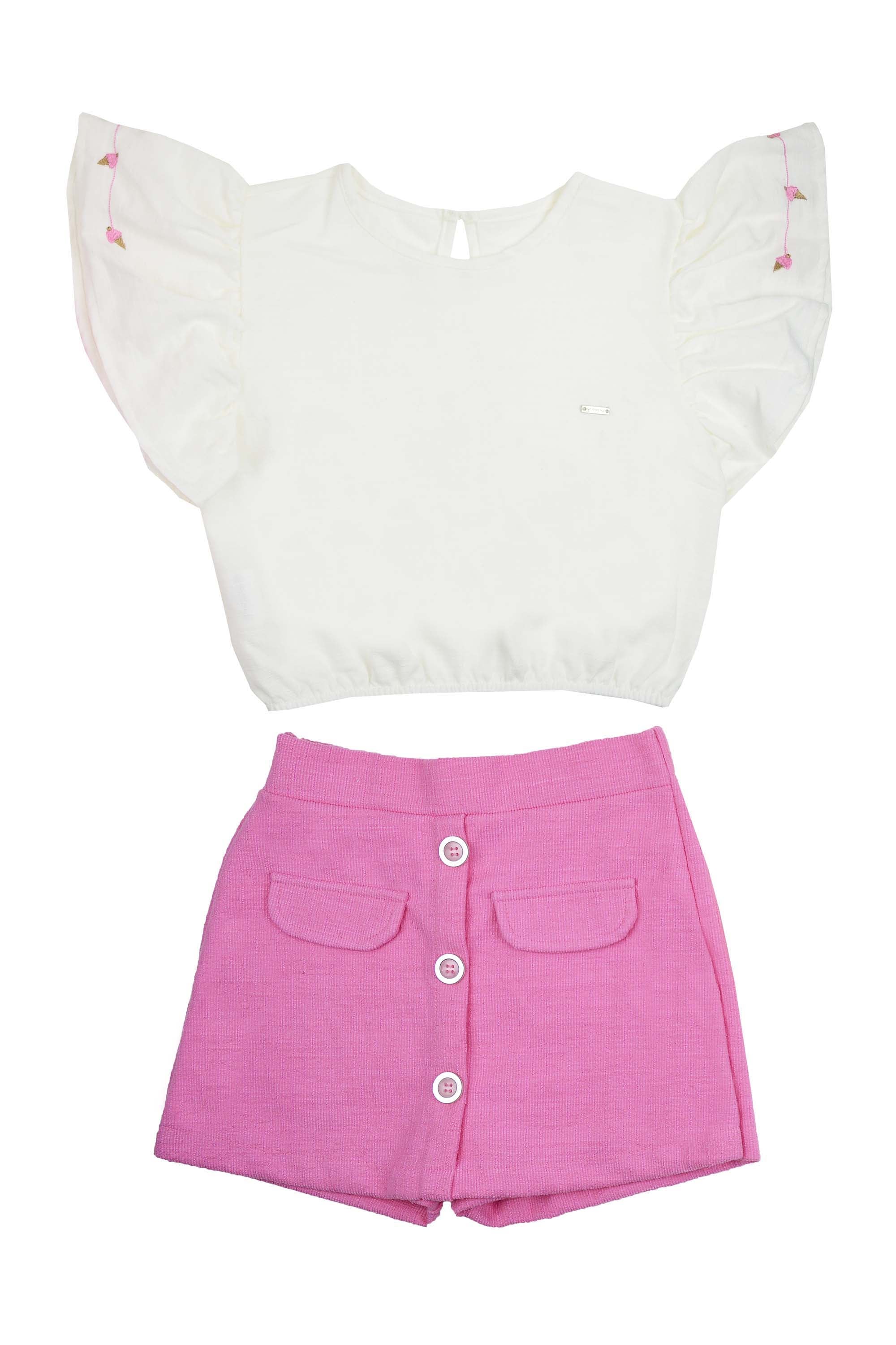 Conjunto Infantil Cropped e Shorts Saia Gelato — foto 3