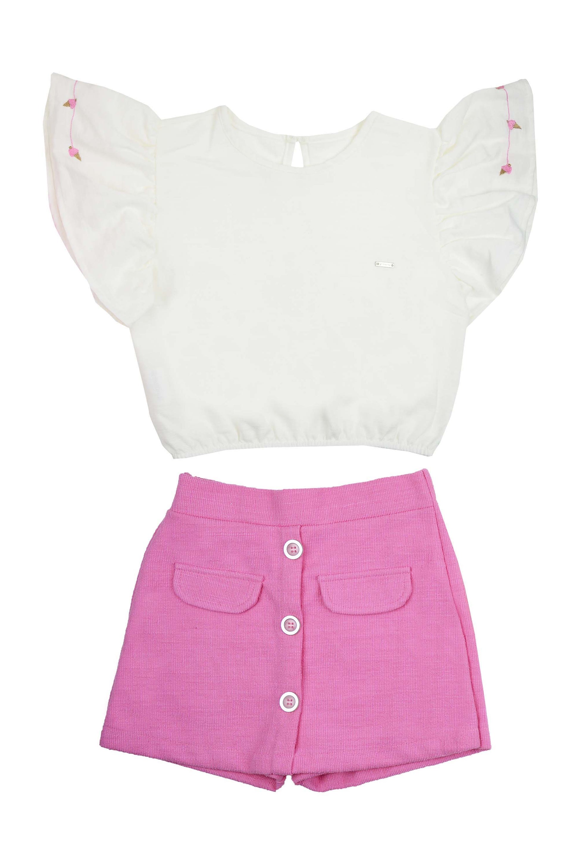 Conjunto Infantil Cropped e Shorts Saia Gelato — foto 3