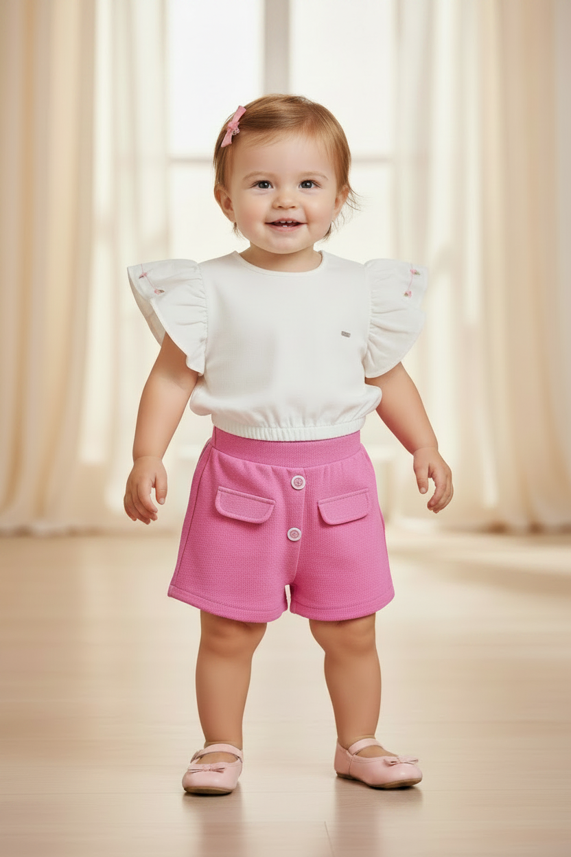 Conjunto Infantil Cropped e Shorts Saia Gelato — foto 1