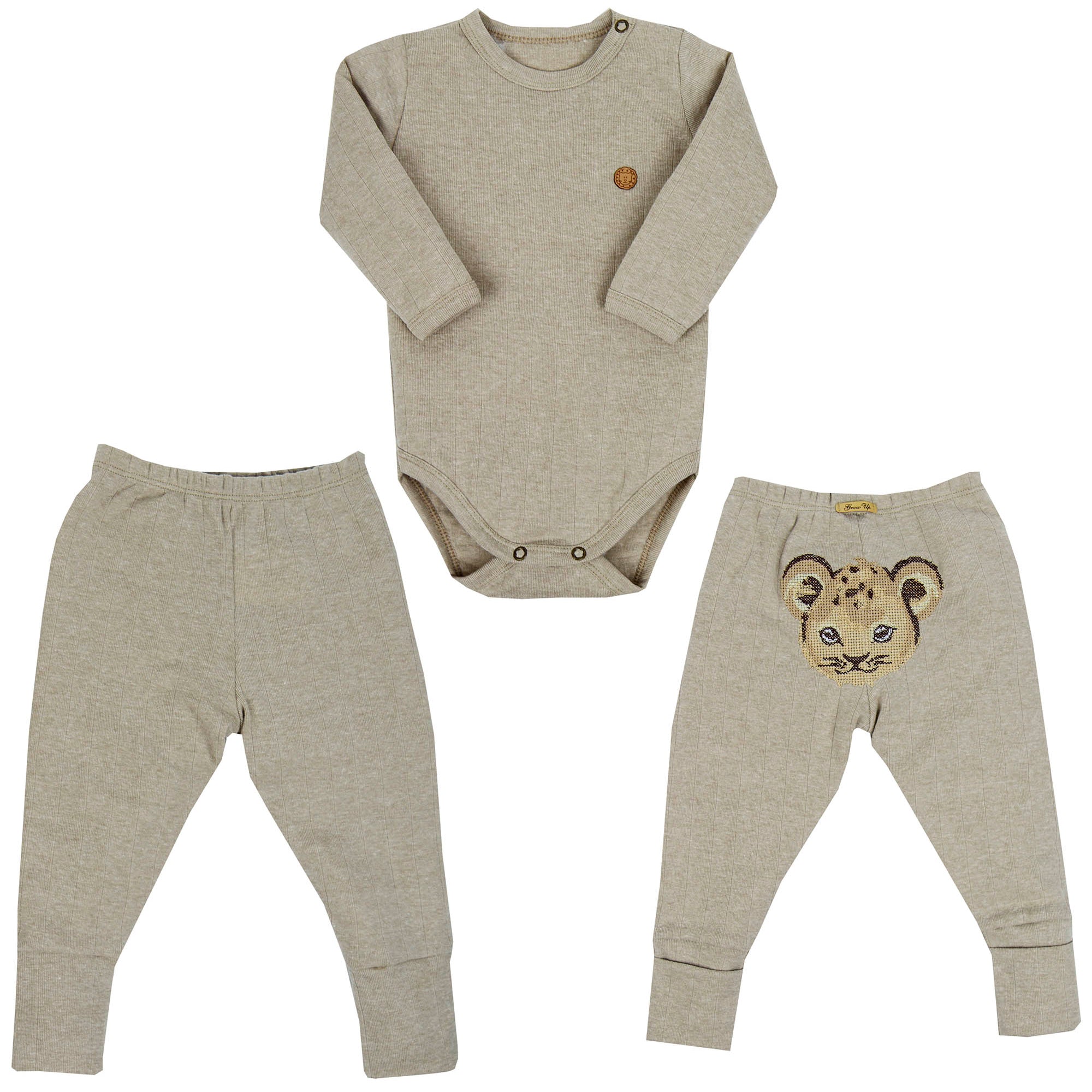 Conjunto Pagão Happy Family Body e Calça com Bordado de Leão Bebê — foto 1